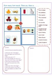 English Worksheet: there is, there are