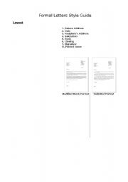 English Worksheet: Formal letters handout