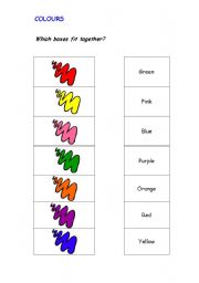 English worksheet: COLOURS