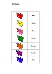 English worksheet: COLOURS _ HANDOUT