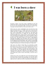 I WAS BORN A SLAVE - ESL worksheet by ana79