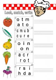 English Worksheet: Vegetables