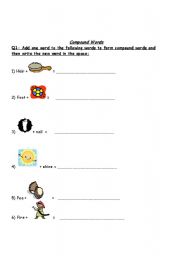 English worksheet: Compound words