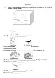 English worksheet: DInosaurs