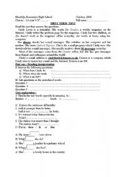 English Worksheet: TEST