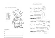 English Worksheet: clothes and colour