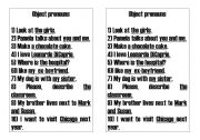 English worksheet: object pronouns