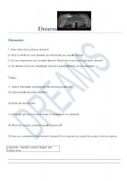 English Worksheet: Dreams