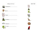 English worksheet: activities with adjectives