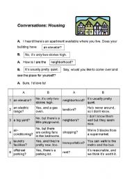 English Worksheet: Conversations: Housing