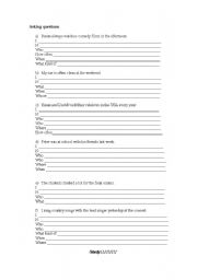 English worksheet: Asking questions