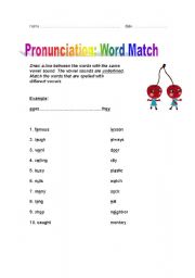 English worksheet: Same sound, different spelling