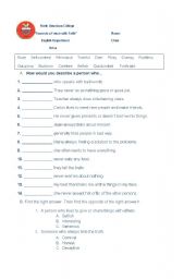 English Worksheet: Describing Personality