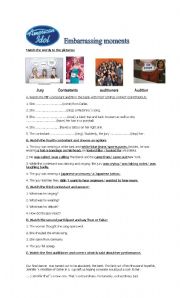 English Worksheet: EMBARRASSING MOMENTS