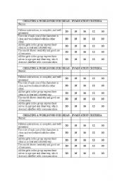 English Worksheet: Rubric