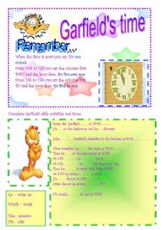 English Worksheet: GARFIELDS TIME