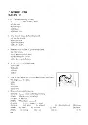 English worksheet: Basic Exam 2/4