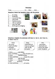 English Worksheet: Household chores