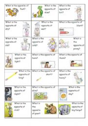 English Worksheet: Opposite Flashcards (part 3 of 3)