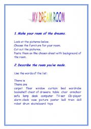 English Worksheet: MY ROOM OF DREAMS - page 1