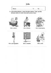 English worksheet: jobs part 1