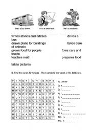 English worksheet: job part 2