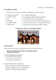 English Worksheet: Movie-conversation class based on the episode of Friends - German laundry detergent - 1st season (Students)