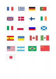 English worksheet: Countries and flags