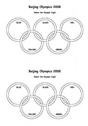 English Worksheet: Colour the Olympic Rings