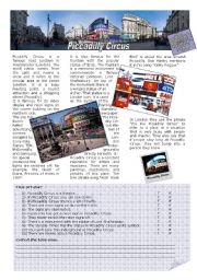 English Worksheet: Piccadilly Circus