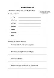 English worksheet: Mistake Correction.