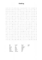 English Worksheet: Clothing