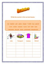 English worksheet: Kids` vocabulary 1