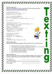 English Worksheet: Texting