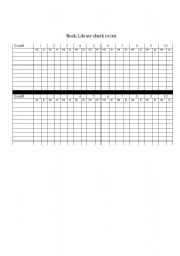 English Worksheet: Book Check in/out list