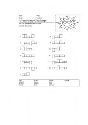 English worksheet: Word Shapes - Colours