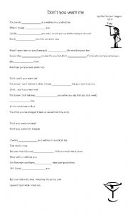 English worksheet: Dont you want me by The Human League