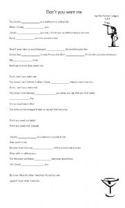 English Worksheet: Dont you want me by The Human League