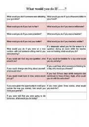 English Worksheet: What would you do IF....