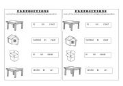 English Worksheet: Prepositions for little kids