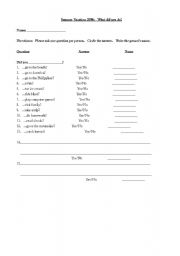 English Worksheet: Summer Vacation:  What did you do?