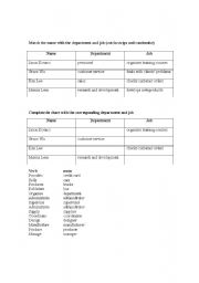 English Worksheet: company departments 