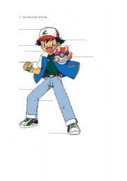 English Worksheet: the human body pokemon