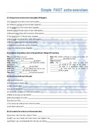 English Worksheet: Simple Past extra-exercises