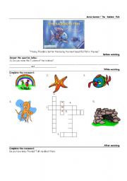 English Worksheet: The rainbow fish movie activity - with answer key