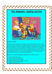 English Worksheet: The Simpsons : reading activity