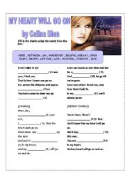 English Worksheet: MY HEART WILL GO ON BY CELINE DION