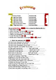 English Worksheet: Subject Pronouns vs. Object Pronouns 1