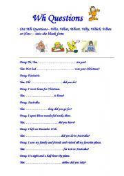 wh questions esl worksheet by juneeducate