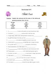 English Worksheet: Clothes